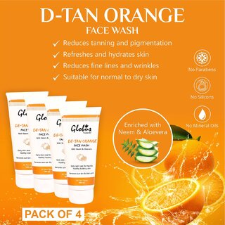                       GLOBUS NATURALS Anti-Tan Orange Face wash 100ml (Pack of 4) 400ml                                              