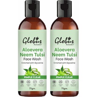                       GLOBUS NATURALS Aloe Vera Neem Tulsi Pimple Clear Face Wash 150g                                              