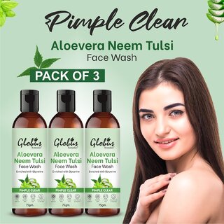                       GLOBUS NATURALS Aloe Vera Neem Tulsi Pimple Clear 225g                                              