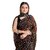 SVB Sarees Womens Black Colour Floral Printed Georgette Saree White Lace Border
