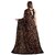 SVB Sarees Womens Black Colour Floral Printed Georgette Saree White Lace Border