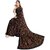 SVB Sarees Womens Black Colour Floral Printed Georgette Saree White Lace Border