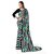 SVB Sarees Womens Black Colour Stripped Pure Georgette Flower Printed Saree With Blouse Piece