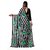 SVB Sarees Womens Black Colour Stripped Pure Georgette Flower Printed Saree With Blouse Piece