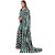 SVB Sarees Womens Black Colour Stripped Pure Georgette Flower Printed Saree With Blouse Piece