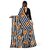 SVB Sarees Womens Black Colour Stripped Pure Georgette Flower Printed Saree With Blouse Piece