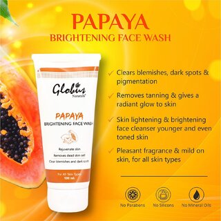                       GLOBUS NATURALS Papaya Brightening Face Wash 100ml 100ml                                              