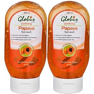                       Globus Remedies Papaya Face Wash, 100 ml, Set of 2                                              