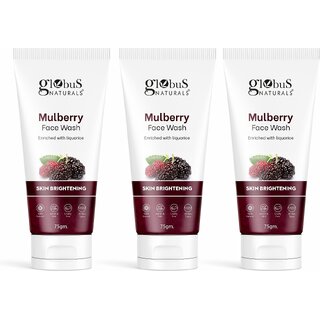 Globus Naturals Mulberry Fairness Face Wash For Even Skin Tone, Deep Cleansing Moisturizing & Nourishing, Natural & Ayurvedic Formula, Chemical Free, Cruelty Free, Suitable For All Skin Types, 75 gm, Set of 3 Globus Naturals Mulberry Fairness Face Wash For Even Skin Tone, Deep Cleansing Moisturizing & Nourishing, Natural & Ayurvedic Formula, Chemical Free, Cruelty Free, Suitable For All Skin Types, 75 gm, Set of 3