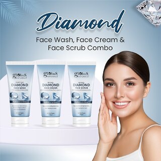 Globus Naturals Shine Boosting Diamond Face Care Combo - Face Wash, Face Cream Face Scrub. Globus Naturals Shine Boosting Diamond Face Care Combo - Face Wash, Face Cream Face Scrub.