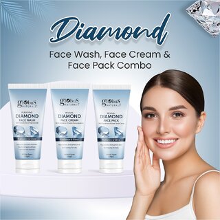                       Globus Naturals Shine Boosting Diamond Face Care Combo - Face Wash, Face Cream & Face Pack                                              