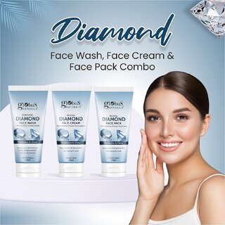 Globus Naturals Shine Boosting Diamond Face Care Combo - Face Wash, Face Cream & Face Pack Globus Naturals Shine Boosting Diamond Face Care Combo - Face Wash, Face Cream & Face Pack