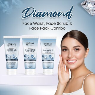 Globus Naturals Shine Boosting Diamond Face Care Combo - Face Wash, Face Scrub & Face Pack Globus Naturals Shine Boosting Diamond Face Care Combo - Face Wash, Face Scrub & Face Pack