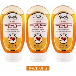                       Globus Remedies Apple Cider Face wash, 100 ml, Set of 3                                              