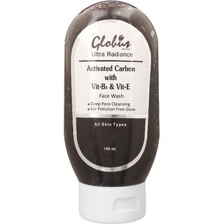                       GLOBUS NATURALS Activated Carbon with Vitamin B & E Face Wash 100ml                                              