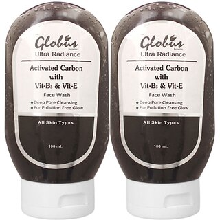                       GLOBUS NATURALS Activated Carbon with Vitamin B & E Face Wash 200g                                              