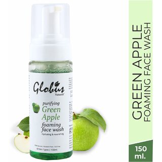                       GLOBUS NATURALS Purifying Green Apple Foaming Face wash| Hydrating & Nourishing 150ml                                              