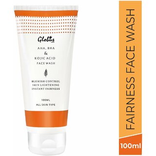 Globus Naturals AHA BHA Herbal Face Wash, For Acne Control & Dark Spot Removal, Suitable For All Skin Types, 100 ml Globus Naturals AHA BHA Herbal Face Wash, For Acne Control & Dark Spot Removal, Suitable For All Skin Types, 100 ml