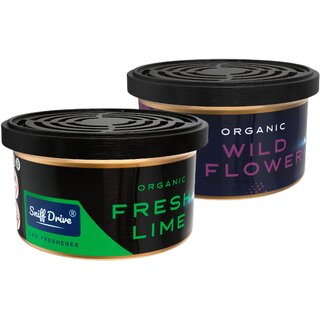 Sniff Drive Organic Air Freshener, car perfume to freshen'up your car, Pack of (Fresh Lime and Wild Flower) Sniff Drive Organic Air Freshener, car perfume to freshen'up your car, Pack of (Fresh Lime and Wild Flower)