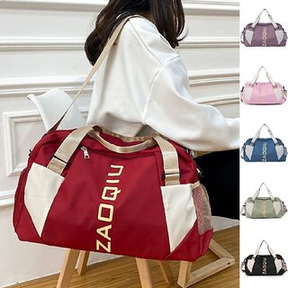 Duffel Bag - ladies shoulder bags simple atmosphere contrast color travel bag outdoor sports - Multicolor