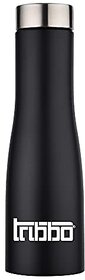 TRIBBO Stainless Steel Water Bottle 750 ML Water Bottles For Fridge School,Gym,Home,office,Boys   Girls Kids Leak Proof(BLACKSTEEL CAP SET OF 1 750 ML Model-Flora)