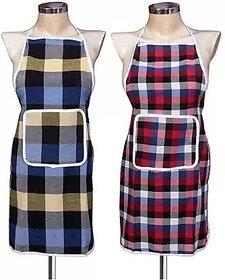 Cotton Home Use Apron - Free Size Buy one get one - Two Apron (Multicolor)