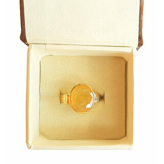 prateek enterprises natural and certified YELLOW SAPPHIRE gold plated adjustable ring prateek enterprises natural and certified YELLOW SAPPHIRE gold plated adjustable ring