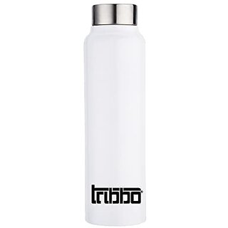                       TRIBBO Stainless Steel Water Bottle 750 ML Water Bottles For Fridge School,Gym,Home,office,Boys   Girls Kids Leak Proof(WHITESIPPER CAP SET OF 1 750 ML)                                              