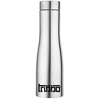                       TRIBBO Stainless Steel Water Bottle 1 litre Water Bottles For Fridge School,Gym,Home,office,Boys   Girls Kids Leak Proof(SILVERSTEEL CAP SET OF 1 1000 ML Model-Flora)                                              