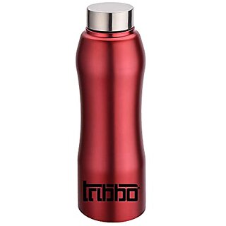                       TRIBBO Stainless Steel Water Bottle 1 litre Water Bottles For Fridge School,Gym,Home,office,Boys   Girls Kids Leak Proof(REDSIPPER CAP SET OF 1 1000 ML Model-Curve)                                              