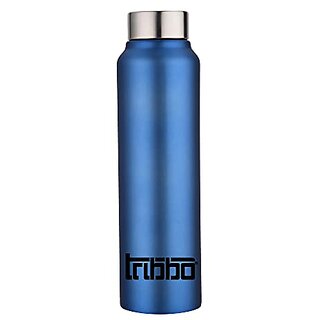                       TRIBBO Stainless Steel Water Bottle 1 litre Water Bottles For Fridge School,Gym,Home,office,Boys   Girls Kids Leak Proof(BLUESIPPER CAP SET OF 1 1000 ML)                                              