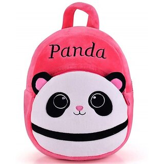 Aurapuro Panda Soft Velvet Kids School/Nursery/Picnic/Carry/Travelling Bag - 2 To 5 Age Waterproof Backpack (Multicolor, 14 L) Waterproof School Bag (Pink, 14 L) School Bag (Pink, 14 L)
