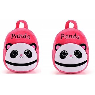 Aurapuro Pink Panda Kids School Bag Combo Of 2 School Bag (Pink, 10 L)