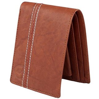                       Keviv Men Brown Genuine Leather Wallet - Mini (4 Card Slots)                                              