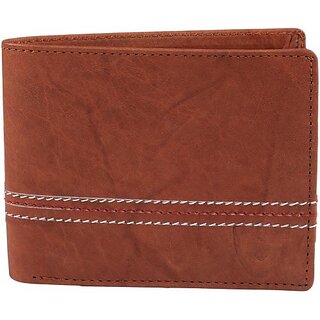                       Keviv Men Brown Genuine Leather Wallet - Mini (10 Card Slots)                                              