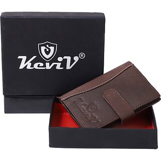                       Keviv Men Brown Genuine Leather Card Holder (18 Card Slots)                                              