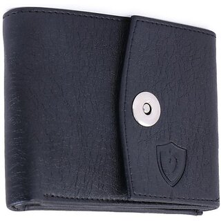                       Keviv Men Casual Black Artificial Leather Wallet - Mini (8 Card Slots)                                              
