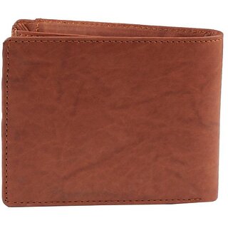                       Keviv Men Casual Brown Genuine Leather Wallet - Mini (8 Card Slots)                                              