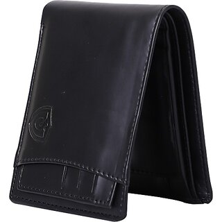                       Keviv Men Casual, Formal Black Genuine Leather RFID  Wallet (7 Card Slots)                                              