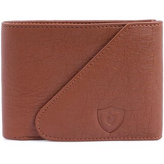                       Keviv Men Tan Artificial Leather Wallet - Mini (10 Card Slots)                                              