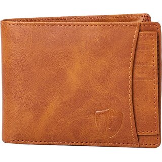                       Keviv Men Casual, Formal Tan Genuine Leather RFID  Wallet (8 Card Slots)                                              