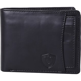                       Keviv Men Casual, Formal Black Genuine Leather RFID  Wallet (8 Card Slots)                                              