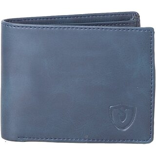                       Keviv Men Casual, Formal Blue Genuine Leather Wallet (10 Card Slots)                                              