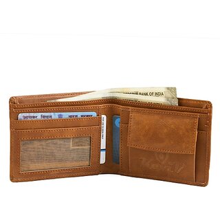                       Keviv Men Tan Genuine Leather Wallet (4 Card Slots)                                              