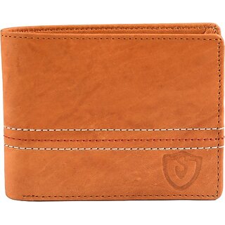                       Keviv Men Tan Genuine Leather Wallet (10 Card Slots)                                              
