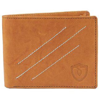                       Keviv Men Tan Genuine Leather Wallet - Mini (10 Card Slots)                                              