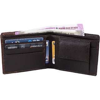                       Keviv Men Brown Genuine Leather Wallet (5 Card Slots)                                              