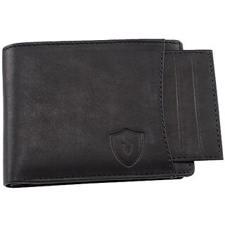                       Keviv Men Casual Black Genuine Leather Wallet - Mini (8 Card Slots)                                              