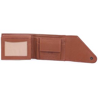                       Keviv Men Casual Tan Artificial Leather Wallet - Mini (3 Card Slots)                                              