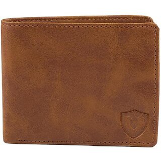                       Keviv Men Tan Genuine Leather Wallet - Mini (10 Card Slots)                                              